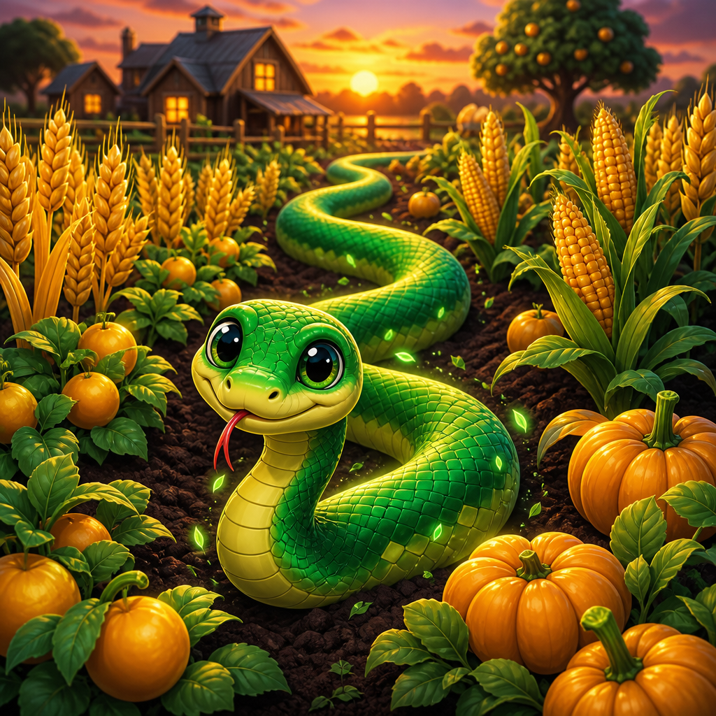 Snake Farm — snake weaving through golden crops